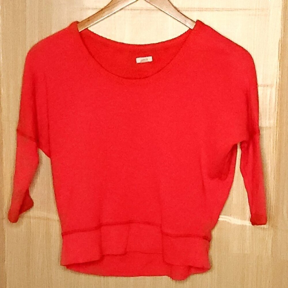 Aerie Womens Pink Cropped Drop Shoulder Sweatshirt XS